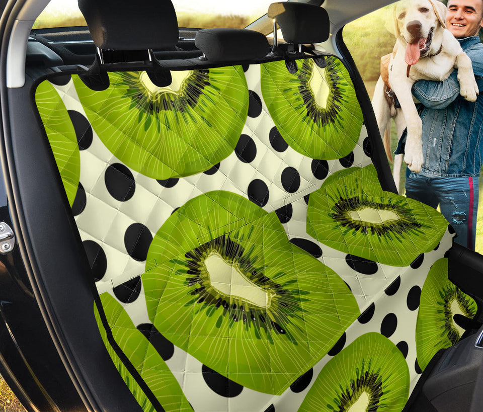 Kiwi Black Dot Background Dog Car Seat Covers