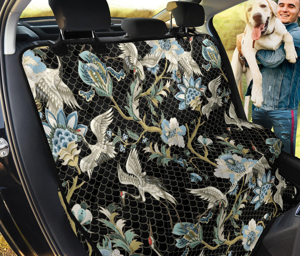 Japanese Crane Ornament Elements Dog Car Seat Covers