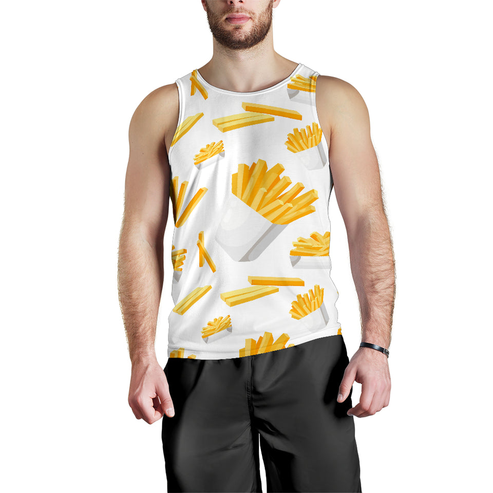 French fries white paper box pattern Men Tank Top