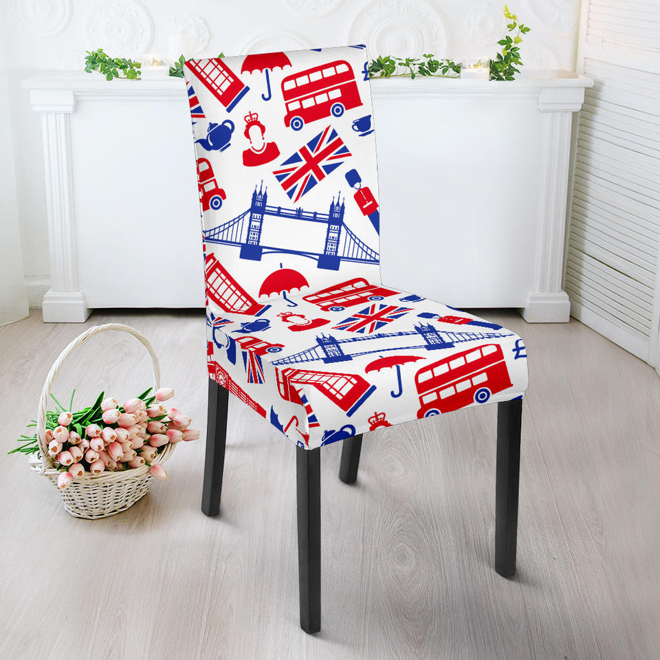British Pattern Print Design 01 Dining Chair Slipcover