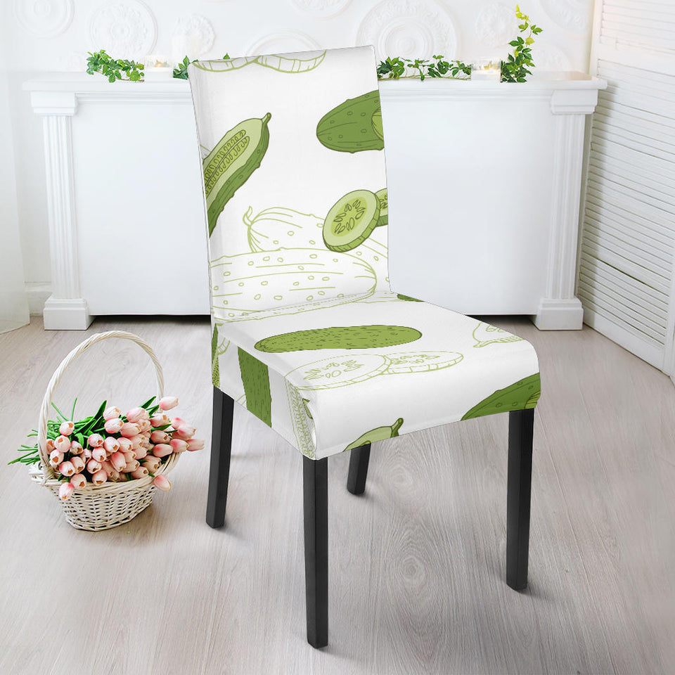 Cucumber Sketch Pattern Dining Chair Slipcover