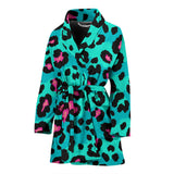 Green Leopard Skin Print Pattern Women'S Bathrobe