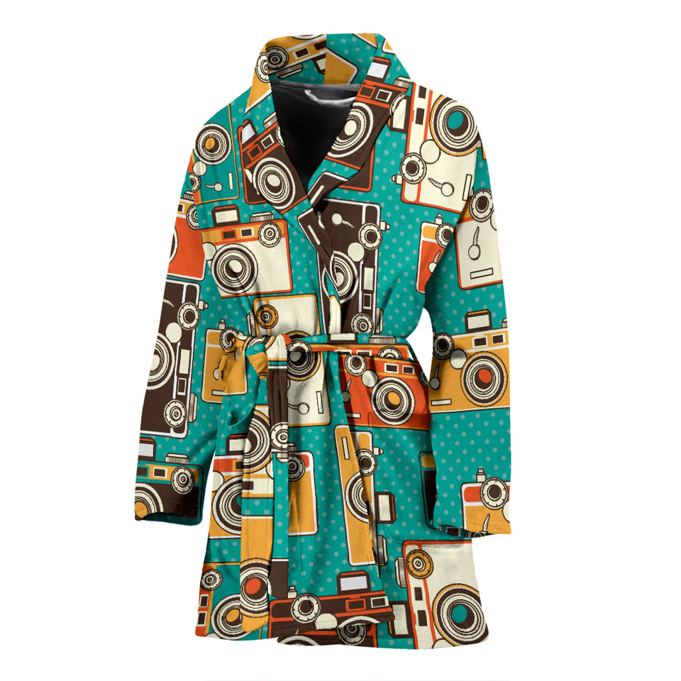 Camera Pattern Print Design 03 Women's Bathrobe
