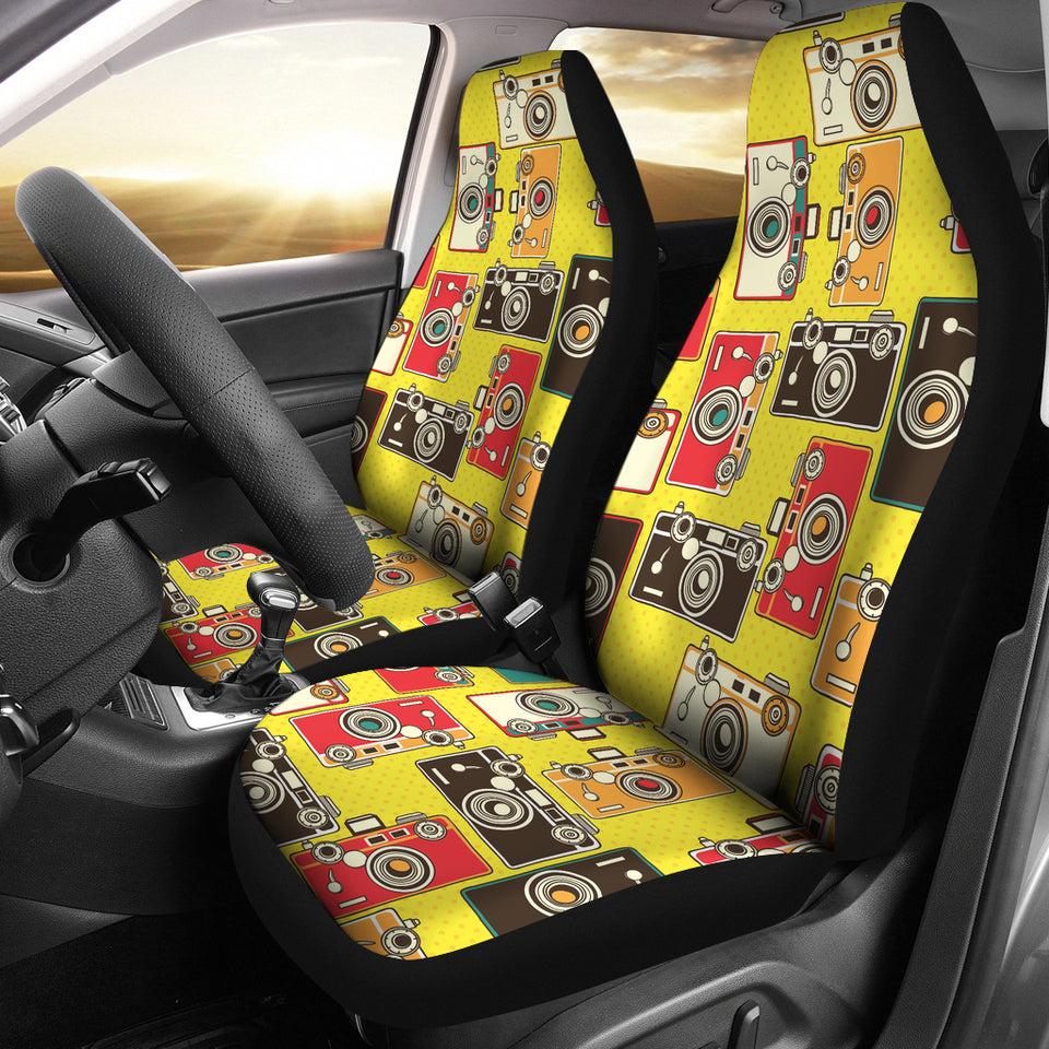 Camera Pattern Print Design 02 Universal Fit Car Seat Covers