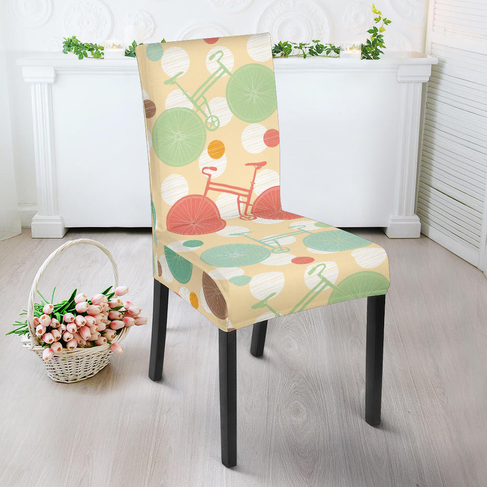 Bicycle Pattern Print Design 01 Dining Chair Slipcover