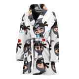 Cute Ninja Design Pattern Women'S Bathrobe