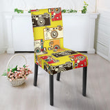 Camera Pattern Print Design 02 Dining Chair Slipcover
