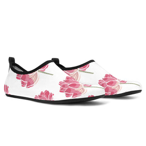 Pink Lotus Waterlily Pattern Aqua Shoes
