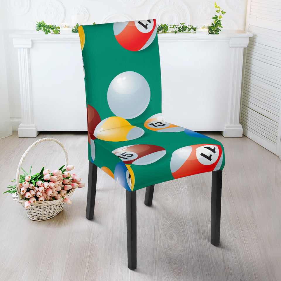 Billiard Ball Pattern Print Design 01 Dining Chair Slipcover
