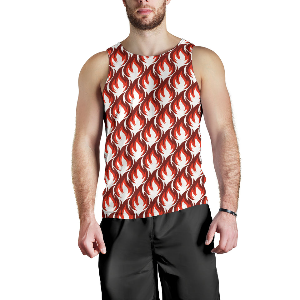 Fire flame symbol design pattern Men Tank Top