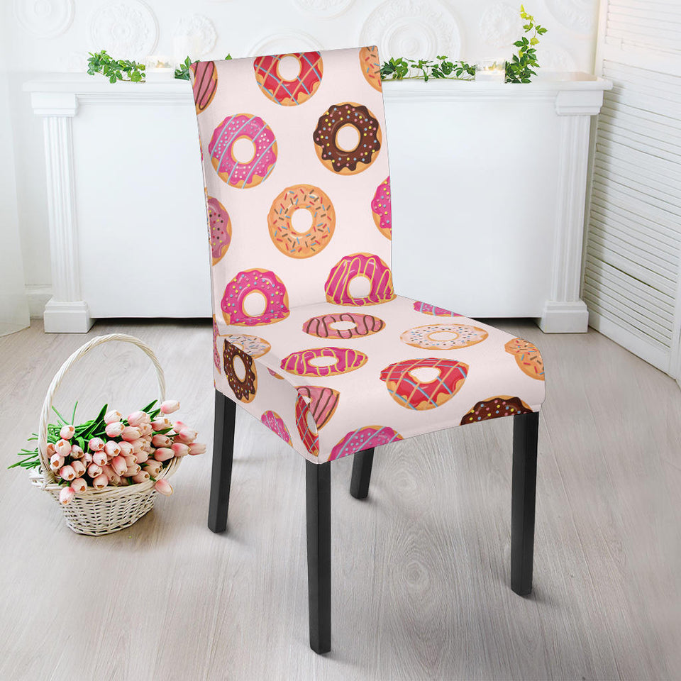 Colorful Donut Pattern Dining Chair Slipcover