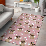 Cute Unicorn Pug Pattern Area Rug