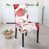 Watercolor Hand Drawn Beautiful Strawberry Pattern Dining Chair Slipcover