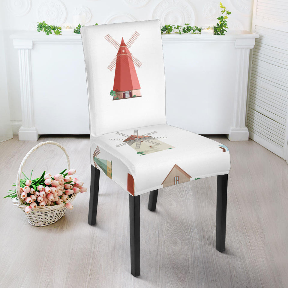 Windmill Design Pattern Dining Chair Slipcover