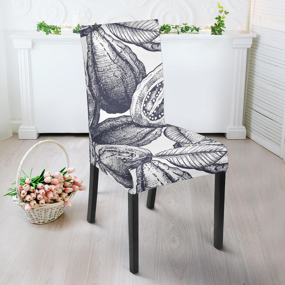 Guava Tropical Hand Drawn Pattern Dining Chair Slipcover