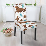 Sea Lion Seals Jellyfish Pattern Dining Chair Slipcover
