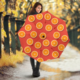 Oranges Pattern Red Background Umbrella
