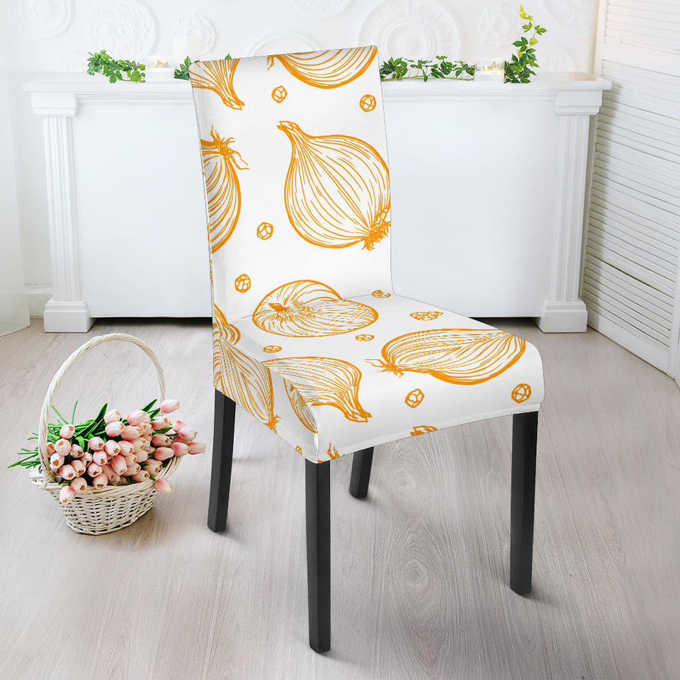 Hand Drawn Onion Pattern Dining Chair Slipcover