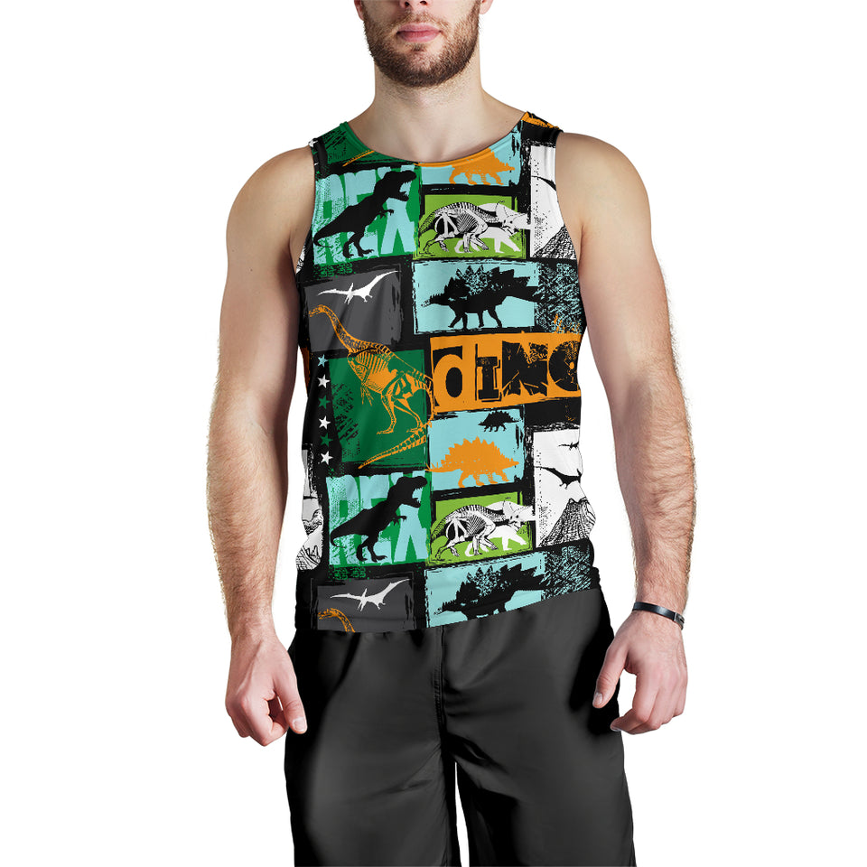 dinosaurs print pattern Men Tank Top