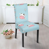 Cute Cow Flower Pattern Dining Chair Slipcover