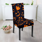 Halloween Pattern Pumpkin Background Dining Chair Slipcover