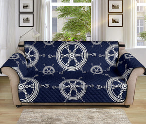 nautical steering wheel design pattern Sofa Cover Protector