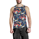 Blue red dragon cloud pattern Men Tank Top