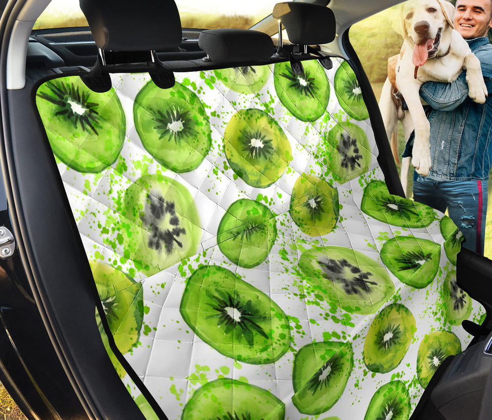 Watercolor Kiwi Pattern Dog Car Seat Covers