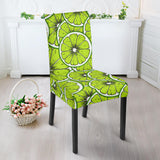 Slices Of Lime Design Pattern Dining Chair Slipcover