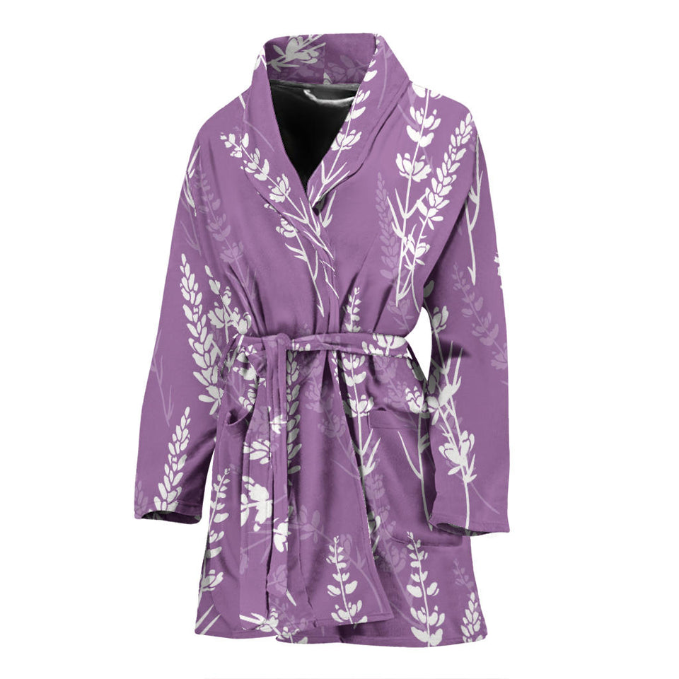 Lavender Flowers Purple Pattern Women'S Bathrobe