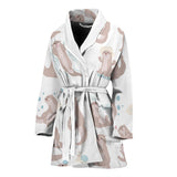 Cute Sea Otters Pattern Women'S Bathrobe
