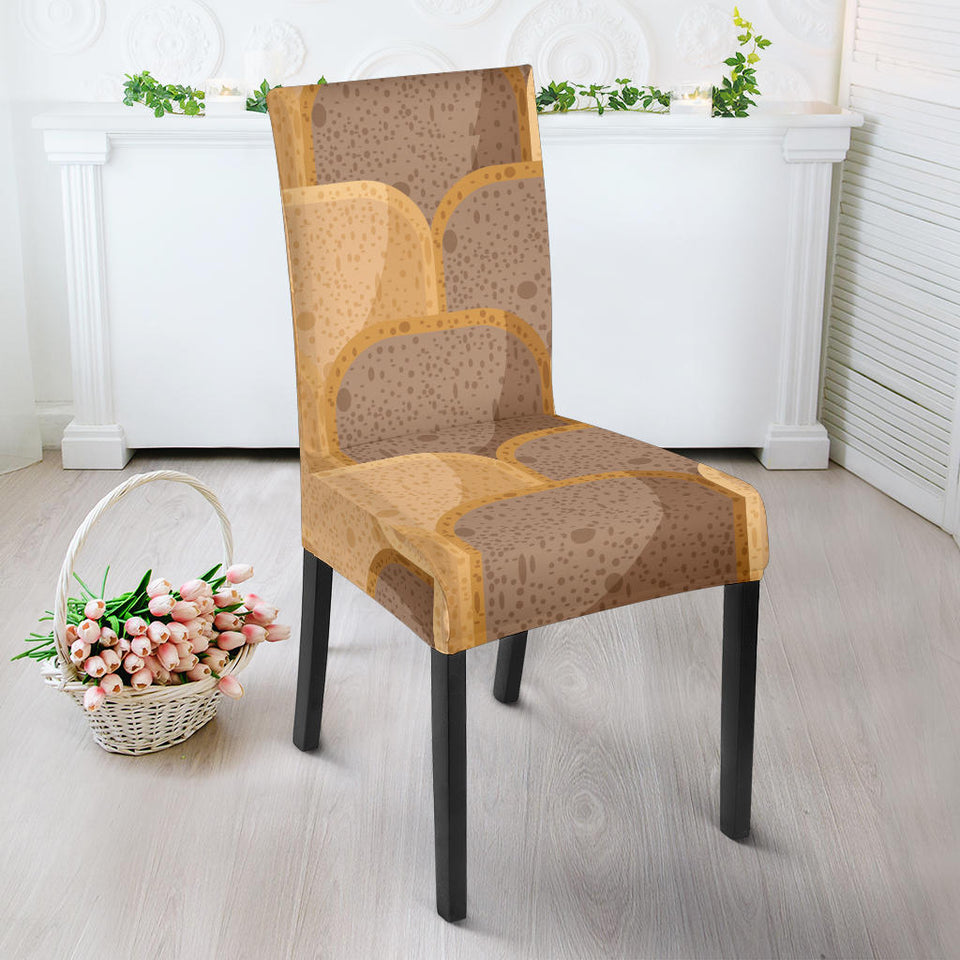 Bread Toast Pattern Print Design 04 Dining Chair Slipcover