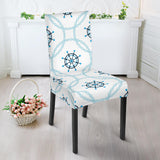 Nautical Steering Wheel Chain Dining Chair Slipcover