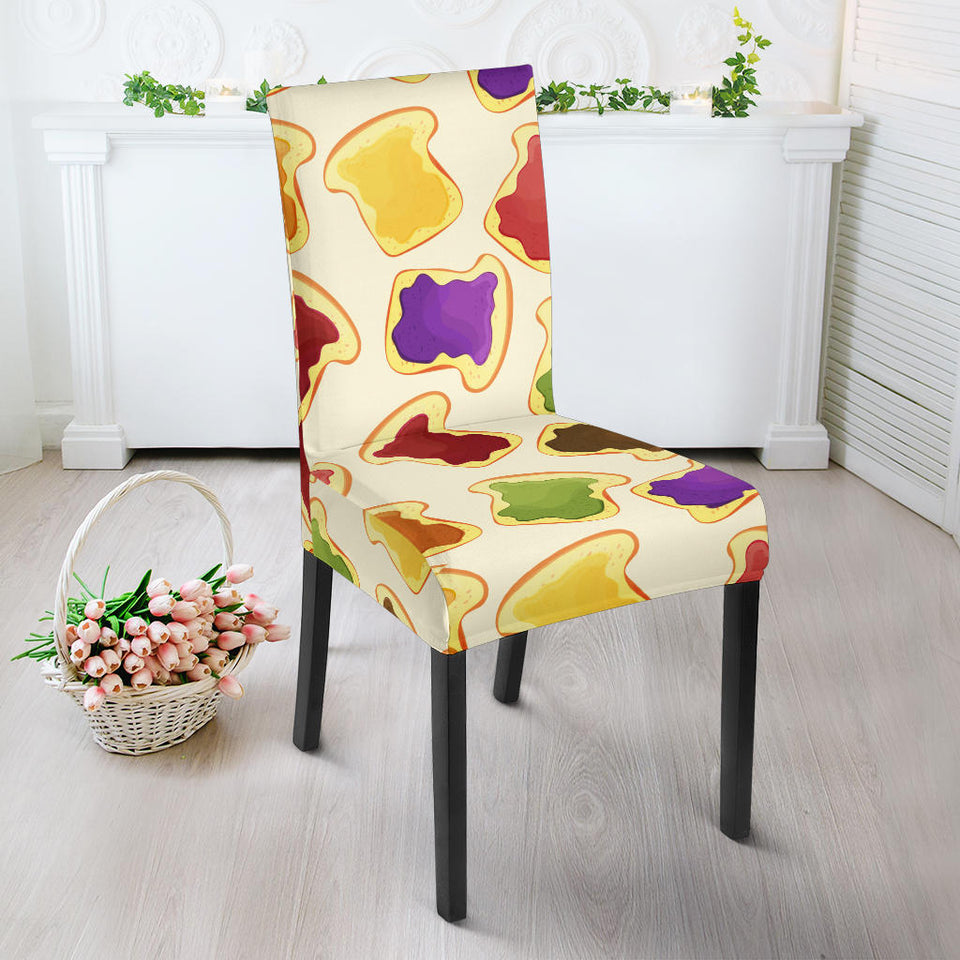 Bread Toast Pattern Print Design 02 Dining Chair Slipcover