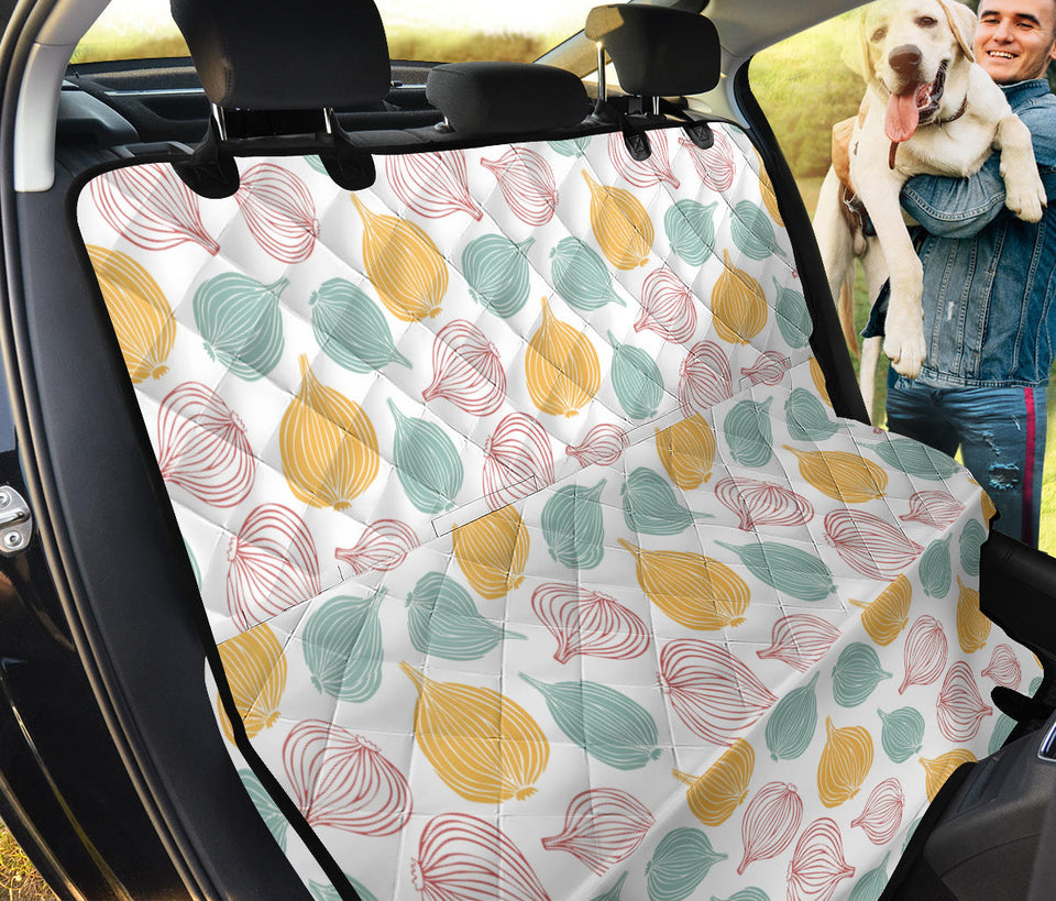 Colorful Onions White Background Dog Car Seat Covers