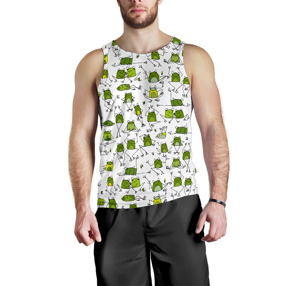 Sketch funny frog pattern Men Tank Top