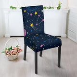 Space Pattern With Planets, Comets, Constellations And Stars Dining Chair Slipcover