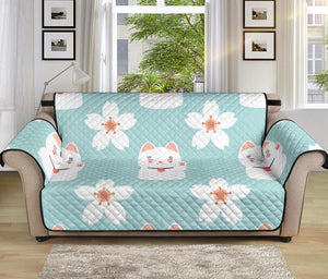 Maneki Neko Lucky Cat sakura Sofa Cover Protector