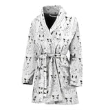 Bull Terrier Pattern Print Design 02 Women's Bathrobe