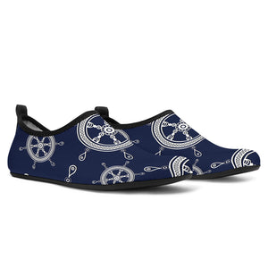Nautical Steering Wheel Design Pattern Aqua Shoes