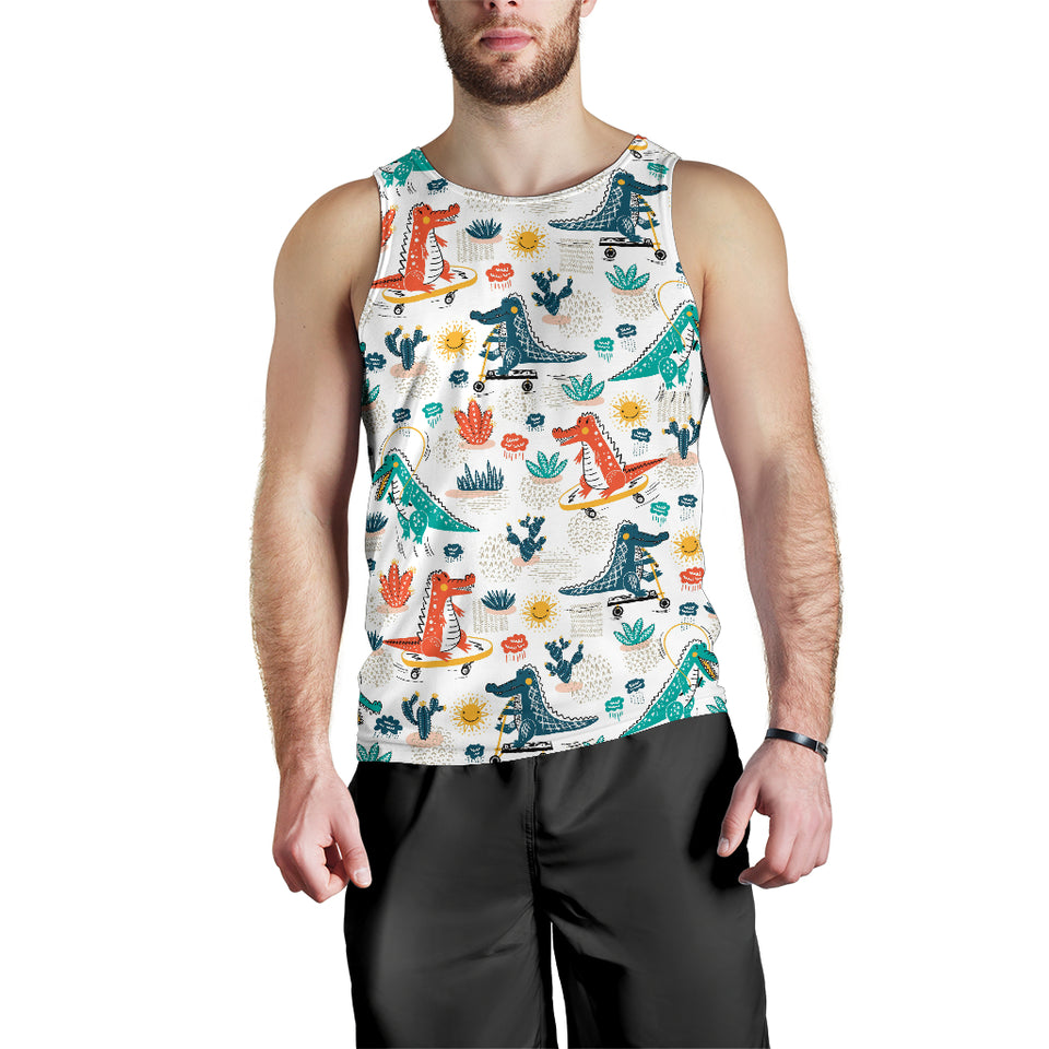 Cute Crocodile Pattern Men Tank Top