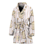 Cute Owl Leaf Women'S Bathrobe