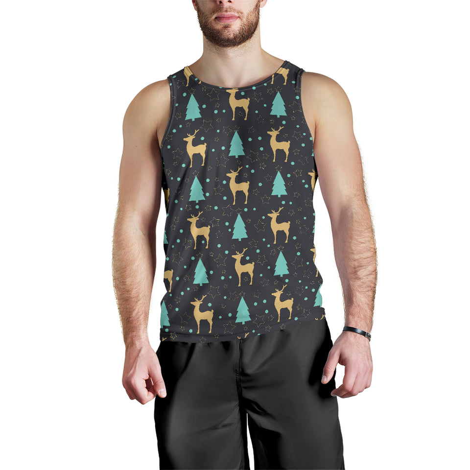 Deers star tree pattern Men Tank Top