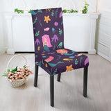 Beautiful Mermaid Fish Jellyfish Algae Other Marine World Dining Chair Slipcover