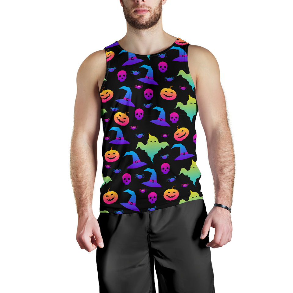 Colorful halloween background Men Tank Top
