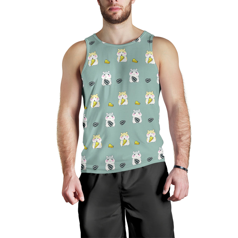 Cute hamster cheese pattern Men Tank Top