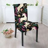Unicorns Forest Background Dining Chair Slipcover
