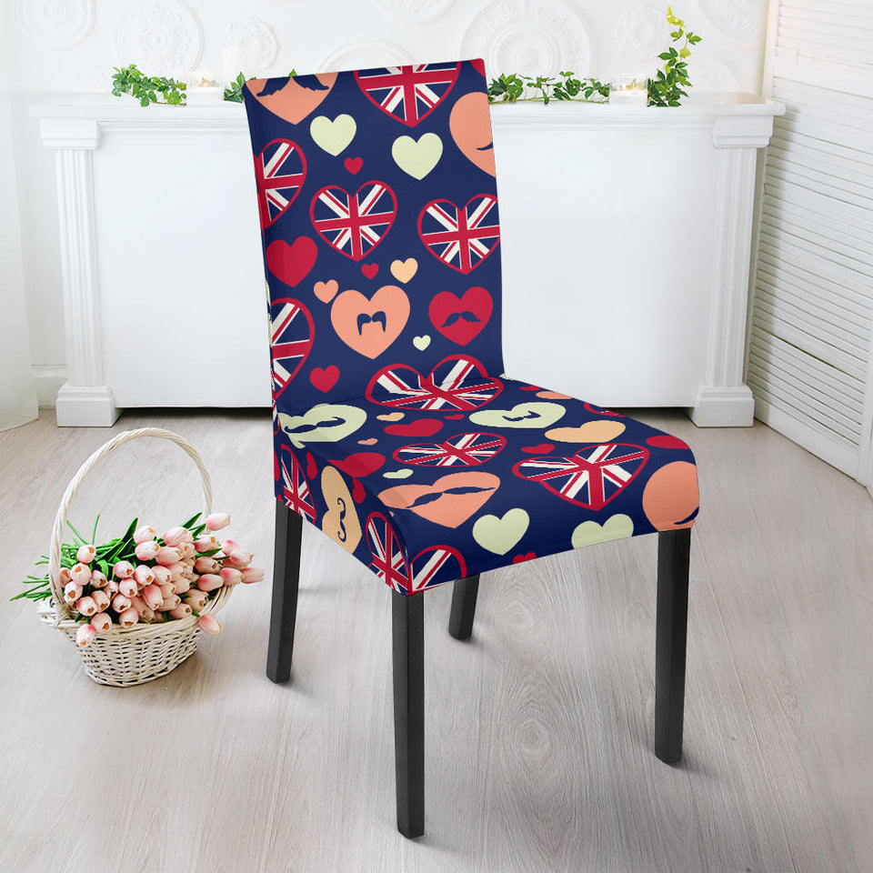 British Pattern Print Design 02 Dining Chair Slipcover