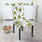 Sketch Funny Frog Pattern Dining Chair Slipcover