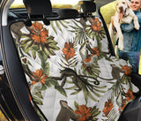 Monkey Red Hibiscus Flower Palm Leaves Floral Pattern Dog Car Seat Covers